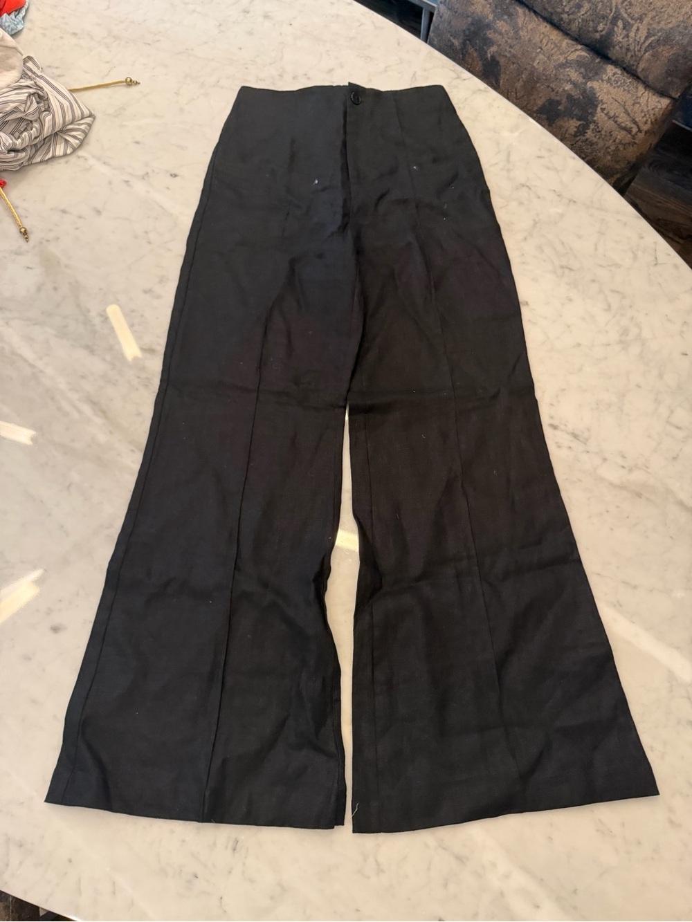 Reformation Black Wide-Leg Trousers